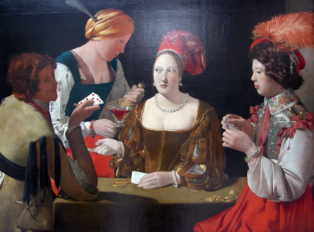 Paris Louvre Painting 1635 Georges de La Tour - Cheat with the Ace of Diamonds 